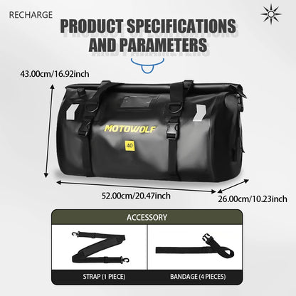 Waterproof Motorcycle Tail Bag - 20L to 100L