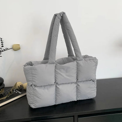 Sac Fourre-Tout Matelassé à Carreaux – Grande Capacité, Imperméable & Style Rétro