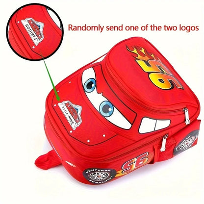 Sac à Dos Enfant Maternelle – Motif Cartoon Voiture | Léger & Mignon | Nylon Durable | Rouge | 34 × 29 × 13 cm