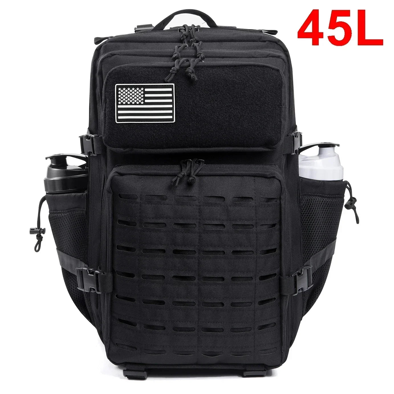 Sac à Dos Tactique 25L & 45L – Randonnée, Voyage, École & Camping | Homme & Femme | Noir & Gris