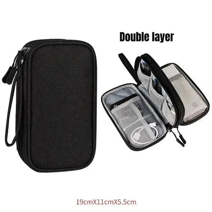 Pochette Organisateur de Câbles – Double ou Simple Couche, Imperméable & Compacte