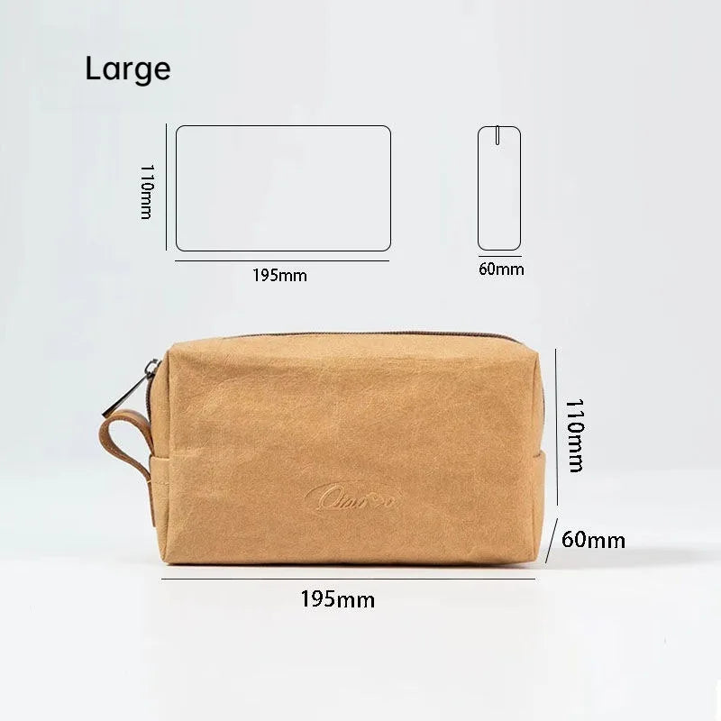 Trousse de maquillage écologique en papier kraft – Imperméable & Doublure douce