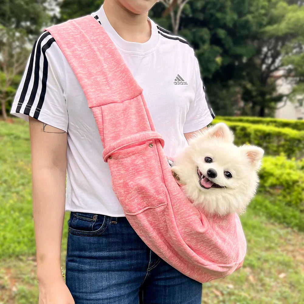 Sling Transporteur Bandoulière en Toile Chien & Chat – Mains Libres | Jusqu’à 7,5 kg | Chihuahua, Caniche & Teddy