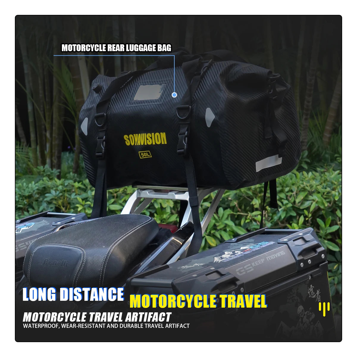 Waterproof Motorcycle Tail Bag - 20L to 100L