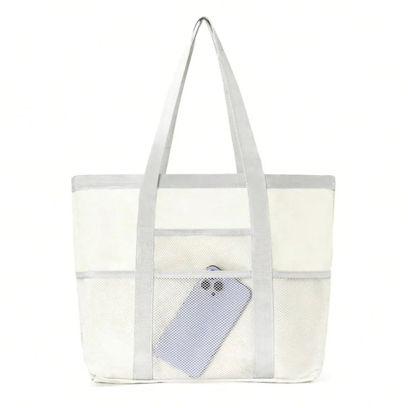 Large Capacity Mesh Beach Bag – Multifunctional | Pool & Travel Shoulder Bag | Swimsuit Storage | 8 Colors