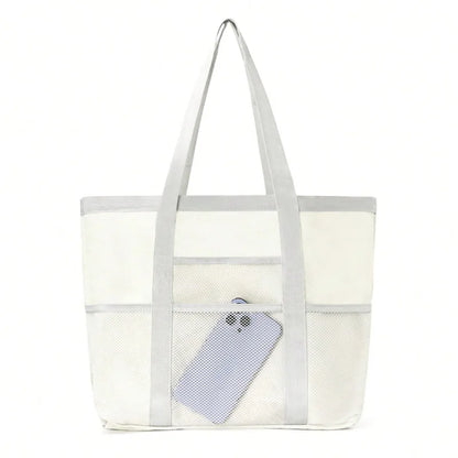 Large Capacity Mesh Beach Bag – Multifunctional | Pool & Travel Shoulder Bag | Swimsuit Storage | 8 Colors