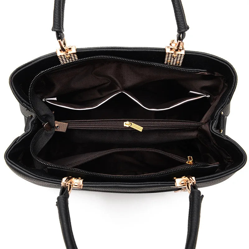 Sac à main grande capacité — bandoulière, épaule et main, style tendance