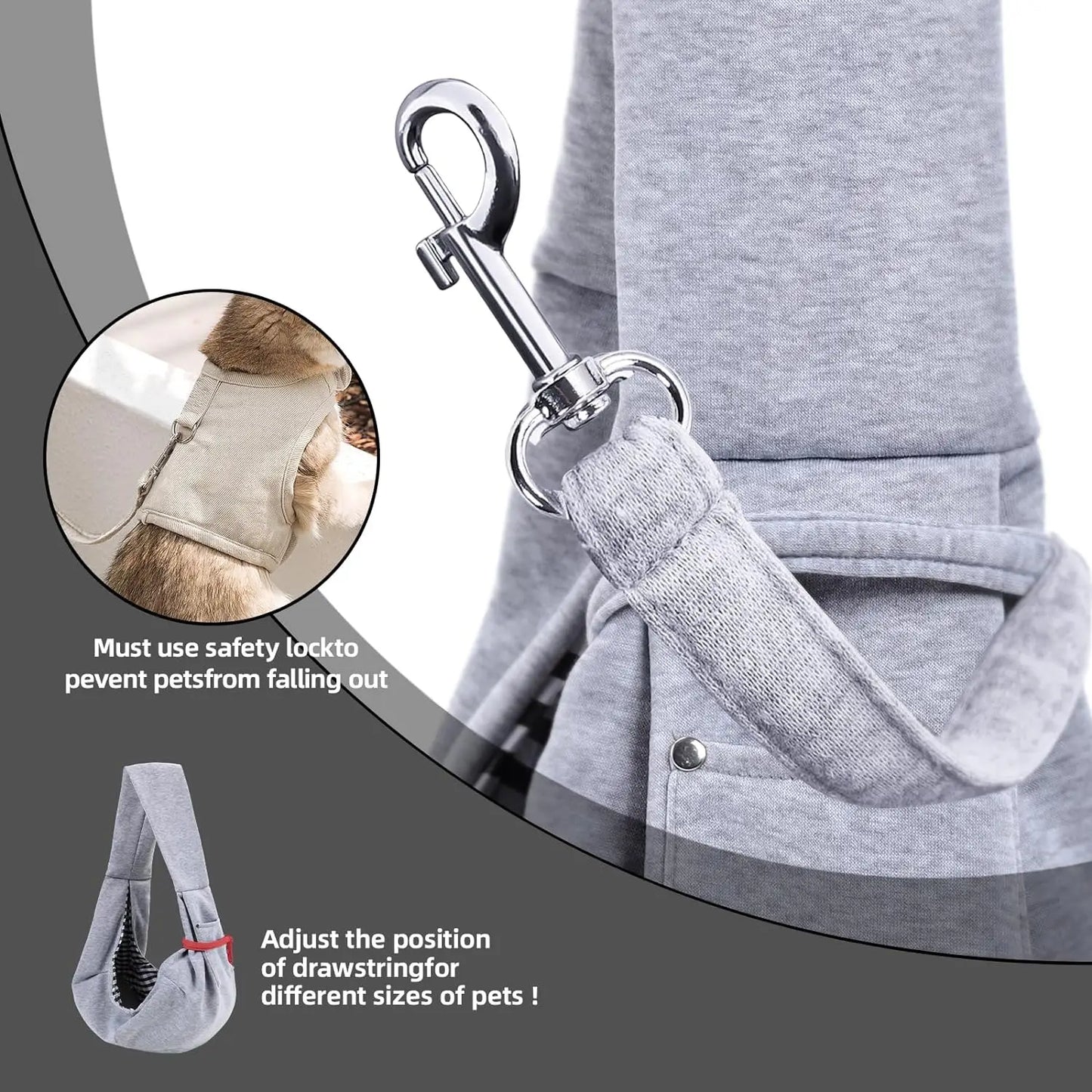 Hands-Free Dog & Cat Carrier Sling – Wearable Sling | Walks, Cycling & Motorcycling | Up to 7.5 kg