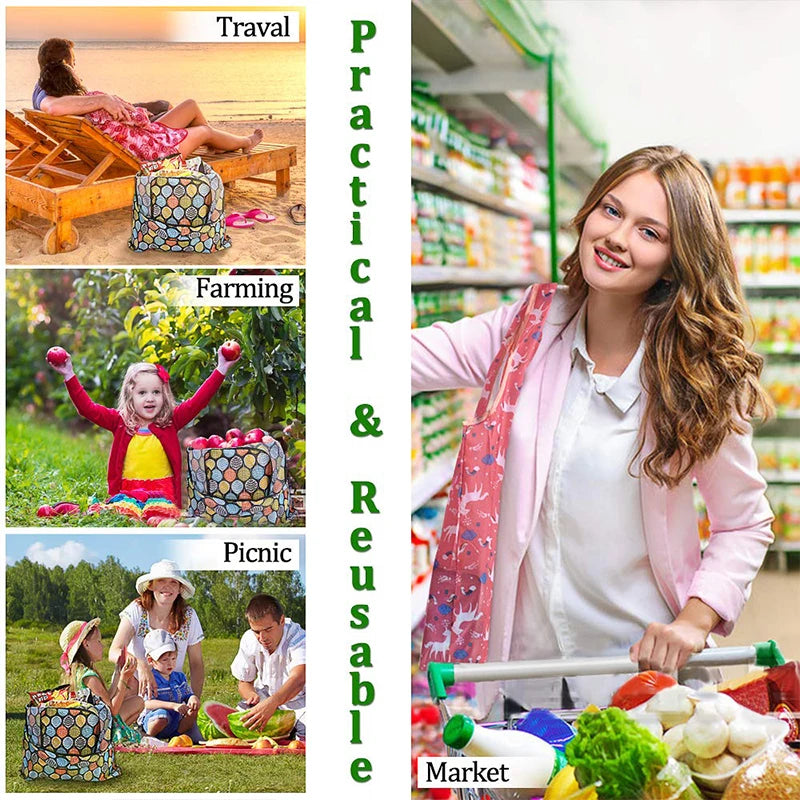 Grand sac réutilisable pliable – Écologique, 20 kg, lavable en machine