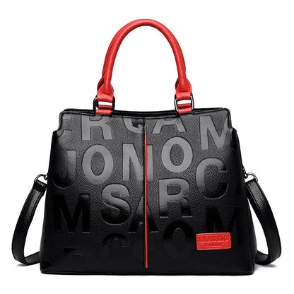 Sac à Main Femme Bicolore Grande Capacité en Cuir PU