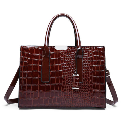 European Style Crocodile Pattern Shoulder Handbag