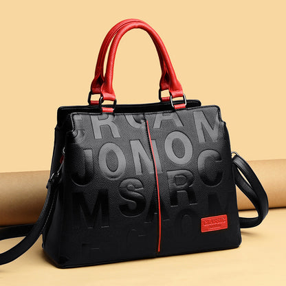 Sac à Main Femme Bicolore Grande Capacité en Cuir PU