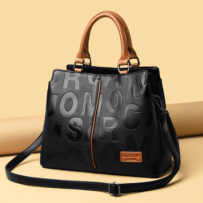 Sac à Main Femme Bicolore Grande Capacité en Cuir PU