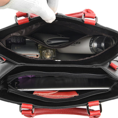 Sac à Main Femme Bicolore Grande Capacité en Cuir PU