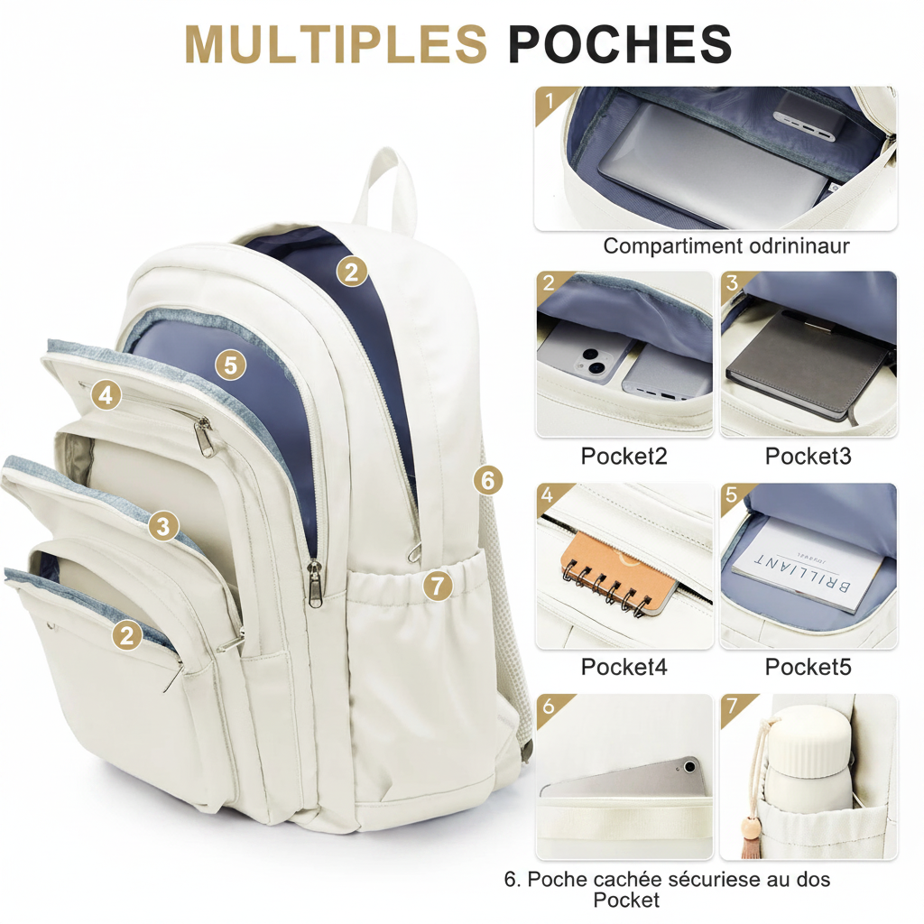 Multiples poches en français